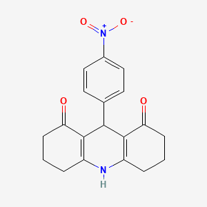 molecular formula C19H18N2O4 B5598022 9-(4-nitrophenyl)-3,4,6,7,9,10-hexahydro-1,8(2H,5H)-acridinedione CAS No. 2176-29-6