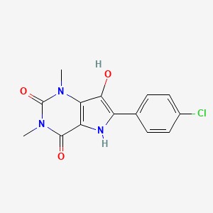 molecular formula C14H12ClN3O3 B5598039 6-(4-chlorophenyl)-7-hydroxy-1,3-dimethyl-1H-pyrrolo[3,2-d]pyrimidine-2,4(3H,5H)-dione 