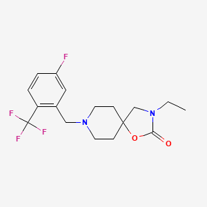 molecular formula C17H20F4N2O2 B5598071 3-ethyl-8-[5-fluoro-2-(trifluoromethyl)benzyl]-1-oxa-3,8-diazaspiro[4.5]decan-2-one 