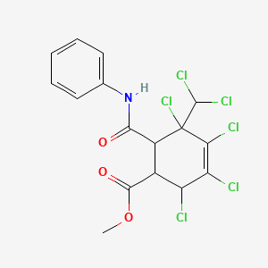 molecular formula C16H13Cl6NO3 B5598085 6-(苯甲酰氨基羰基)-2,3,4,5-四氯-5-(二氯甲基)-3-环己烯-1-羧酸甲酯 