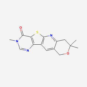 molecular formula C15H15N3O2S B5598096 3,8,8-trimethyl-7,10-dihydro-8H-pyrano[3'',4'':5',6']pyrido[3',2':4,5]thieno[3,2-d]pyrimidin-4(3H)-one 