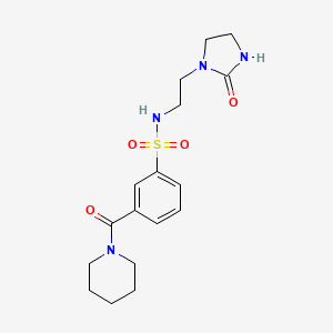 molecular formula C17H24N4O4S B5598108 N-[2-(2-oxoimidazolidin-1-yl)ethyl]-3-(piperidin-1-ylcarbonyl)benzenesulfonamide 