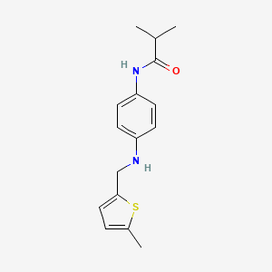 molecular formula C16H20N2OS B5598113 2-methyl-N-(4-{[(5-methyl-2-thienyl)methyl]amino}phenyl)propanamide 