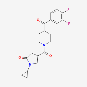 molecular formula C20H22F2N2O3 B5598117 1-cyclopropyl-4-{[4-(3,4-difluorobenzoyl)-1-piperidinyl]carbonyl}-2-pyrrolidinone 