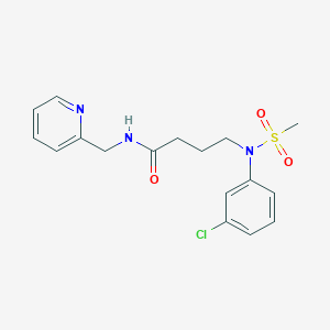 molecular formula C17H20ClN3O3S B5598174 4-[(3-chlorophenyl)(methylsulfonyl)amino]-N-(2-pyridinylmethyl)butanamide 