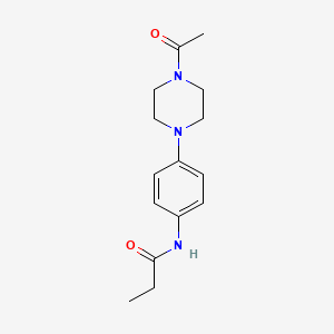molecular formula C15H21N3O2 B5598179 N-[4-(4-acetyl-1-piperazinyl)phenyl]propanamide 