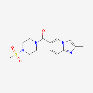 molecular formula C14H18N4O3S B5598202 2-methyl-6-{[4-(methylsulfonyl)piperazin-1-yl]carbonyl}imidazo[1,2-a]pyridine 