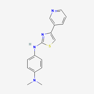 molecular formula C16H16N4S B5598203 N,N-dimethyl-N'-[4-(3-pyridinyl)-1,3-thiazol-2-yl]-1,4-benzenediamine 