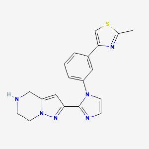 molecular formula C19H18N6S B5598212 2-{1-[3-(2-methyl-1,3-thiazol-4-yl)phenyl]-1H-imidazol-2-yl}-4,5,6,7-tetrahydropyrazolo[1,5-a]pyrazine hydrochloride 