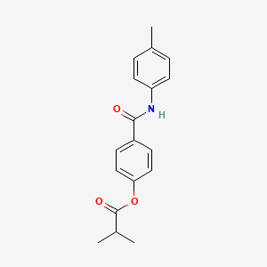 molecular formula C18H19NO3 B5598219 4-{[(4-methylphenyl)amino]carbonyl}phenyl 2-methylpropanoate 