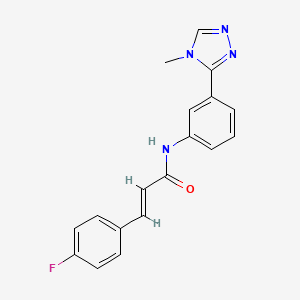 molecular formula C18H15FN4O B5598236 3-(4-fluorophenyl)-N-[3-(4-methyl-4H-1,2,4-triazol-3-yl)phenyl]acrylamide 