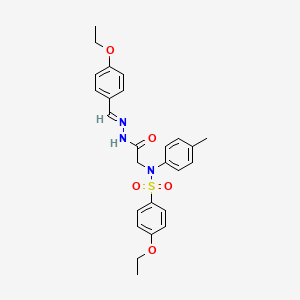 molecular formula C26H29N3O5S B5598242 4-ethoxy-N-{2-[2-(4-ethoxybenzylidene)hydrazino]-2-oxoethyl}-N-(4-methylphenyl)benzenesulfonamide 