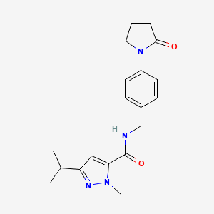 molecular formula C19H24N4O2 B5598250 3-isopropyl-1-methyl-N-[4-(2-oxo-1-pyrrolidinyl)benzyl]-1H-pyrazole-5-carboxamide 