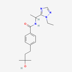molecular formula C18H26N4O2 B5598254 N-[1-(1-ethyl-1H-1,2,4-triazol-5-yl)ethyl]-4-(3-hydroxy-3-methylbutyl)benzamide 