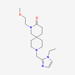 molecular formula C18H30N4O2 B5598295 9-[(1-ethyl-1H-imidazol-2-yl)methyl]-2-(2-methoxyethyl)-2,9-diazaspiro[5.5]undecan-3-one 