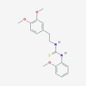 molecular formula C18H22N2O3S B5598297 N-[2-(3,4-dimethoxyphenyl)ethyl]-N'-(2-methoxyphenyl)thiourea 