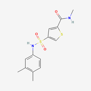 molecular formula C14H16N2O3S2 B5598316 4-{[(3,4-dimethylphenyl)amino]sulfonyl}-N-methyl-2-thiophenecarboxamide 