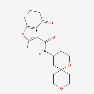 molecular formula C19H25NO5 B5598322 N-1,9-dioxaspiro[5.5]undec-4-yl-2-methyl-4-oxo-4,5,6,7-tetrahydro-1-benzofuran-3-carboxamide 