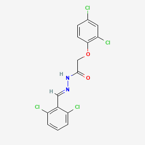 molecular formula C15H10Cl4N2O2 B5598332 N'-(2,6-dichlorobenzylidene)-2-(2,4-dichlorophenoxy)acetohydrazide 