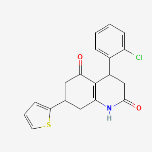 molecular formula C19H16ClNO2S B5598337 4-(2-chlorophenyl)-7-(2-thienyl)-4,6,7,8-tetrahydro-2,5(1H,3H)-quinolinedione 