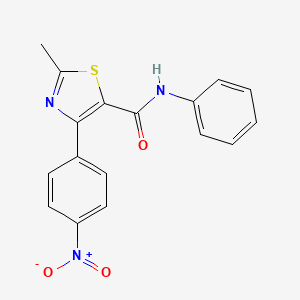 molecular formula C17H13N3O3S B5598355 2-methyl-4-(4-nitrophenyl)-N-phenyl-1,3-thiazole-5-carboxamide 