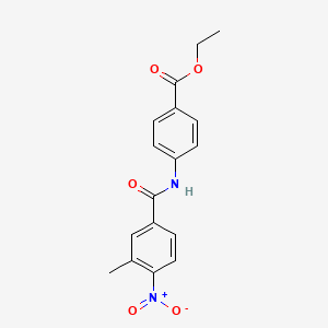 molecular formula C17H16N2O5 B5598367 4-[(3-甲基-4-硝基苯甲酰)氨基]苯甲酸乙酯 