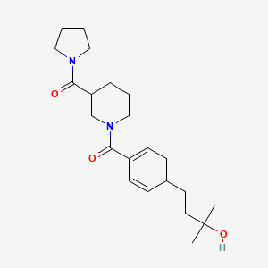 molecular formula C22H32N2O3 B5598375 2-甲基-4-(4-{[3-(1-吡咯烷基羰基)-1-哌啶基]羰基}苯基)-2-丁醇 