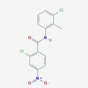 molecular formula C14H10Cl2N2O3 B5598390 2-chloro-N-(3-chloro-2-methylphenyl)-4-nitrobenzamide 