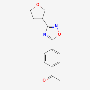 molecular formula C14H14N2O3 B5598397 1-{4-[3-(tetrahydrofuran-3-yl)-1,2,4-oxadiazol-5-yl]phenyl}ethanone 