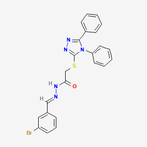 molecular formula C23H18BrN5OS B5598404 N'-(3-bromobenzylidene)-2-[(4,5-diphenyl-4H-1,2,4-triazol-3-yl)thio]acetohydrazide 