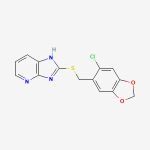 molecular formula C14H10ClN3O2S B5598406 2-{[(6-chloro-1,3-benzodioxol-5-yl)methyl]thio}-3H-imidazo[4,5-b]pyridine 