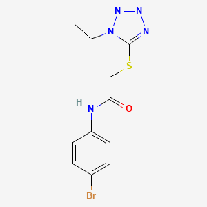 molecular formula C11H12BrN5OS B5598417 N-(4-bromophenyl)-2-[(1-ethyl-1H-tetrazol-5-yl)thio]acetamide 