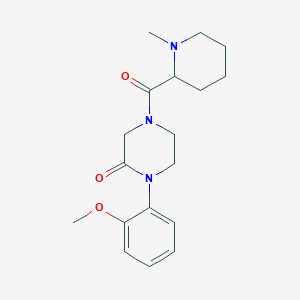 molecular formula C18H25N3O3 B5598420 1-(2-methoxyphenyl)-4-[(1-methyl-2-piperidinyl)carbonyl]-2-piperazinone 