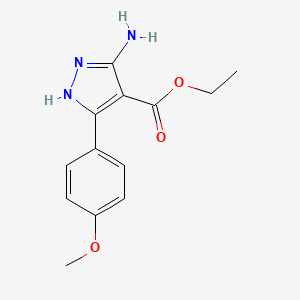 molecular formula C13H15N3O3 B5598422 ethyl 3-amino-5-(4-methoxyphenyl)-1H-pyrazole-4-carboxylate 