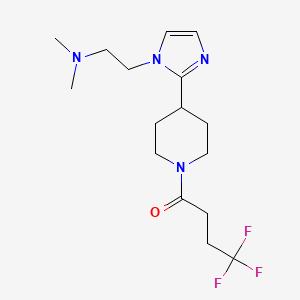 molecular formula C16H25F3N4O B5598439 N,N-dimethyl-2-{2-[1-(4,4,4-trifluorobutanoyl)-4-piperidinyl]-1H-imidazol-1-yl}ethanamine 