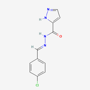 molecular formula C11H9ClN4O B5598488 N'-(4-chlorobenzylidene)-1H-pyrazole-5-carbohydrazide 