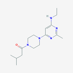 molecular formula C16H27N5O B5598500 N-ethyl-2-methyl-6-[4-(3-methylbutanoyl)-1-piperazinyl]-4-pyrimidinamine 