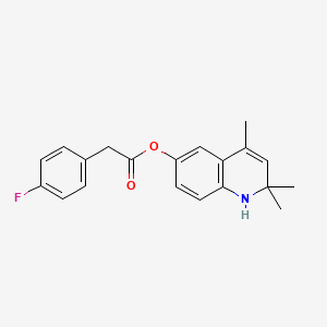 molecular formula C20H20FNO2 B5598523 2,2,4-trimethyl-1,2-dihydro-6-quinolinyl (4-fluorophenyl)acetate 