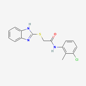 molecular formula C16H14ClN3OS B5598534 2-(1H-benzimidazol-2-ylthio)-N-(3-chloro-2-methylphenyl)acetamide 