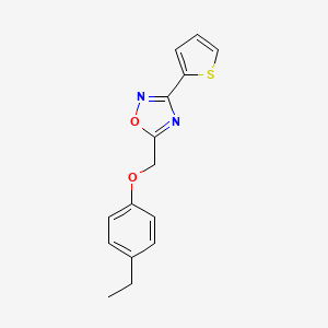 molecular formula C15H14N2O2S B5598552 5-[(4-ethylphenoxy)methyl]-3-(2-thienyl)-1,2,4-oxadiazole 