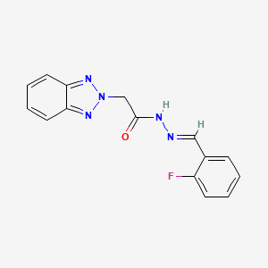 molecular formula C15H12FN5O B5598574 2-(2H-1,2,3-苯并三唑-2-基)-N'-(2-氟苄叉)乙酰肼 