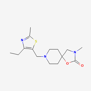 molecular formula C15H23N3O2S B5598586 8-[(4-ethyl-2-methyl-1,3-thiazol-5-yl)methyl]-3-methyl-1-oxa-3,8-diazaspiro[4.5]decan-2-one 