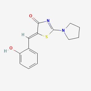 molecular formula C14H14N2O2S B5598590 5-(2-hydroxybenzylidene)-2-(1-pyrrolidinyl)-1,3-thiazol-4(5H)-one 