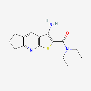 molecular formula C15H19N3OS B5598600 3-amino-N,N-diethyl-6,7-dihydro-5H-cyclopenta[b]thieno[3,2-e]pyridine-2-carboxamide 