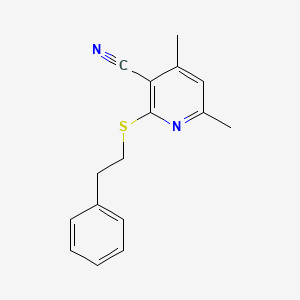 molecular formula C16H16N2S B5598601 4,6-二甲基-2-[(2-苯乙基)硫]烟腈 
