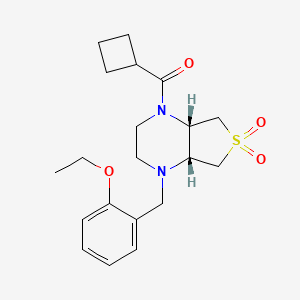 molecular formula C20H28N2O4S B5598624 (4aR*,7aS*)-1-(cyclobutylcarbonyl)-4-(2-ethoxybenzyl)octahydrothieno[3,4-b]pyrazine 6,6-dioxide 