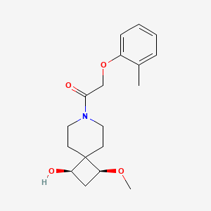 molecular formula C18H25NO4 B5598645 (1R*,3S*)-3-methoxy-7-[(2-methylphenoxy)acetyl]-7-azaspiro[3.5]nonan-1-ol 