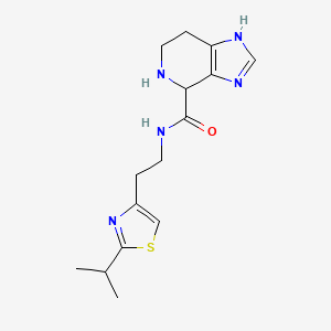 molecular formula C15H21N5OS B5598655 N-[2-(2-isopropyl-1,3-thiazol-4-yl)ethyl]-4,5,6,7-tetrahydro-1H-imidazo[4,5-c]pyridine-4-carboxamide dihydrochloride 