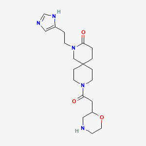 molecular formula C20H31N5O3 B5598666 2-[2-(1H-imidazol-4-yl)ethyl]-9-(2-morpholinylacetyl)-2,9-diazaspiro[5.5]undecan-3-one dihydrochloride 