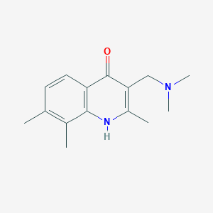 molecular formula C15H20N2O B5598673 3-[(dimethylamino)methyl]-2,7,8-trimethyl-4-quinolinol 